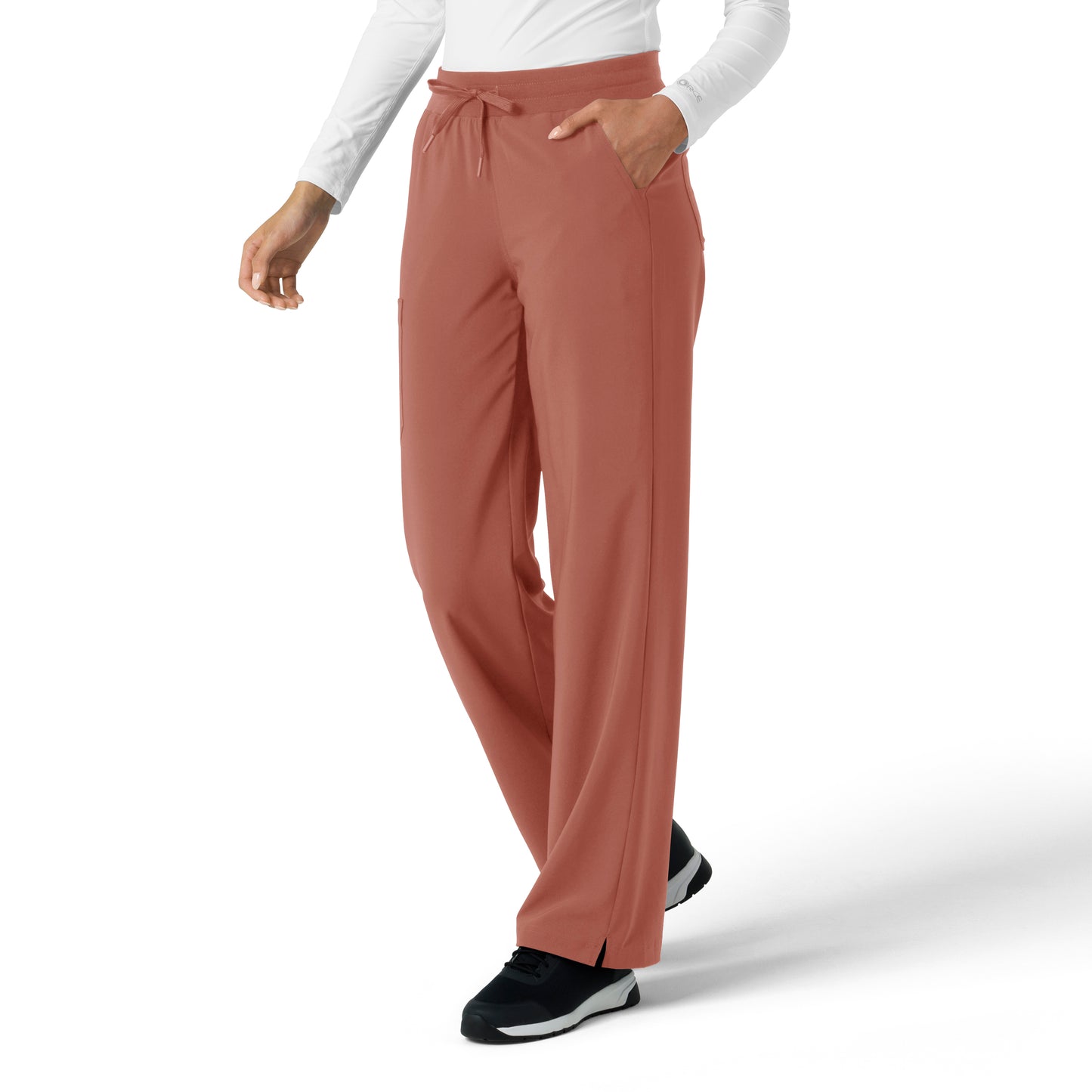 Force Cross-Flex C53310 Boot Cut Scrub Pant Wildrose Model Image Left Side | Carhartt