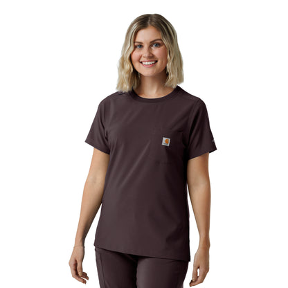 Force Cross-Flex C13510 Women's Crew Neck Scrub Top Dark Sepia