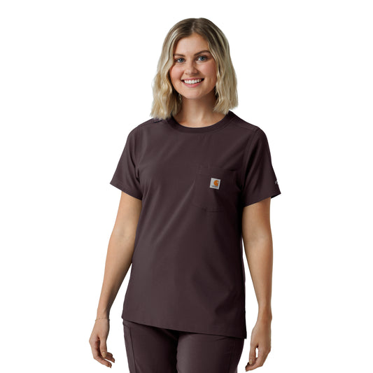 Force Cross-Flex C13510 Women's Crew Neck Scrub Top Dark Sepia