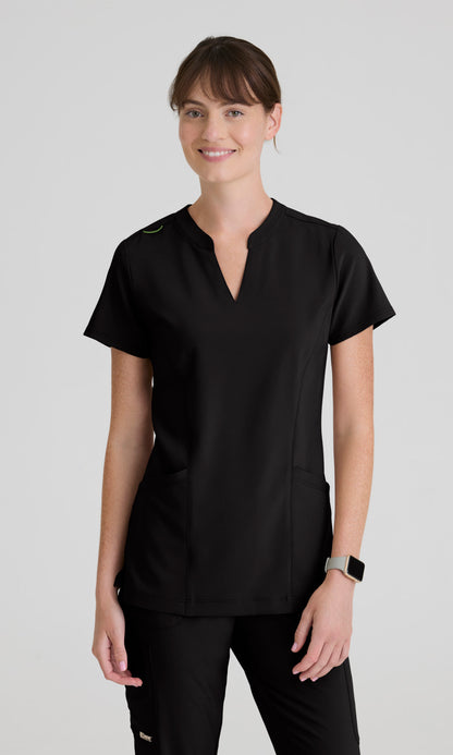 Grey's Anatomy Evolve GSST298 Women's Sky Top in Black by Barco Model Image Front