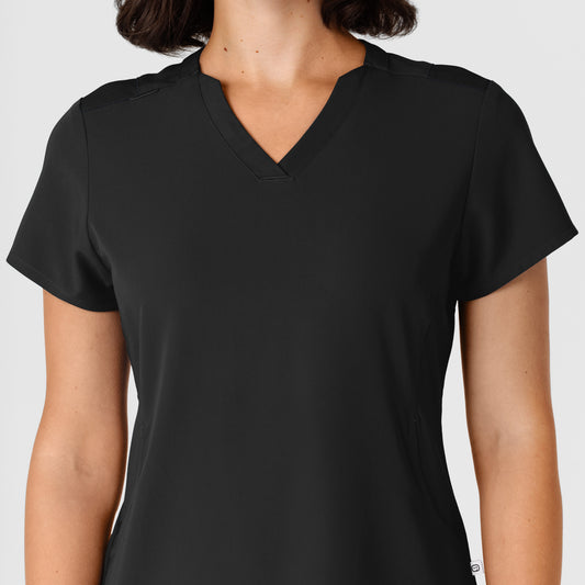 Nova 6432 Flex-n-Reach V-Neck Scrub Top Black Model Image Left Side | Wink