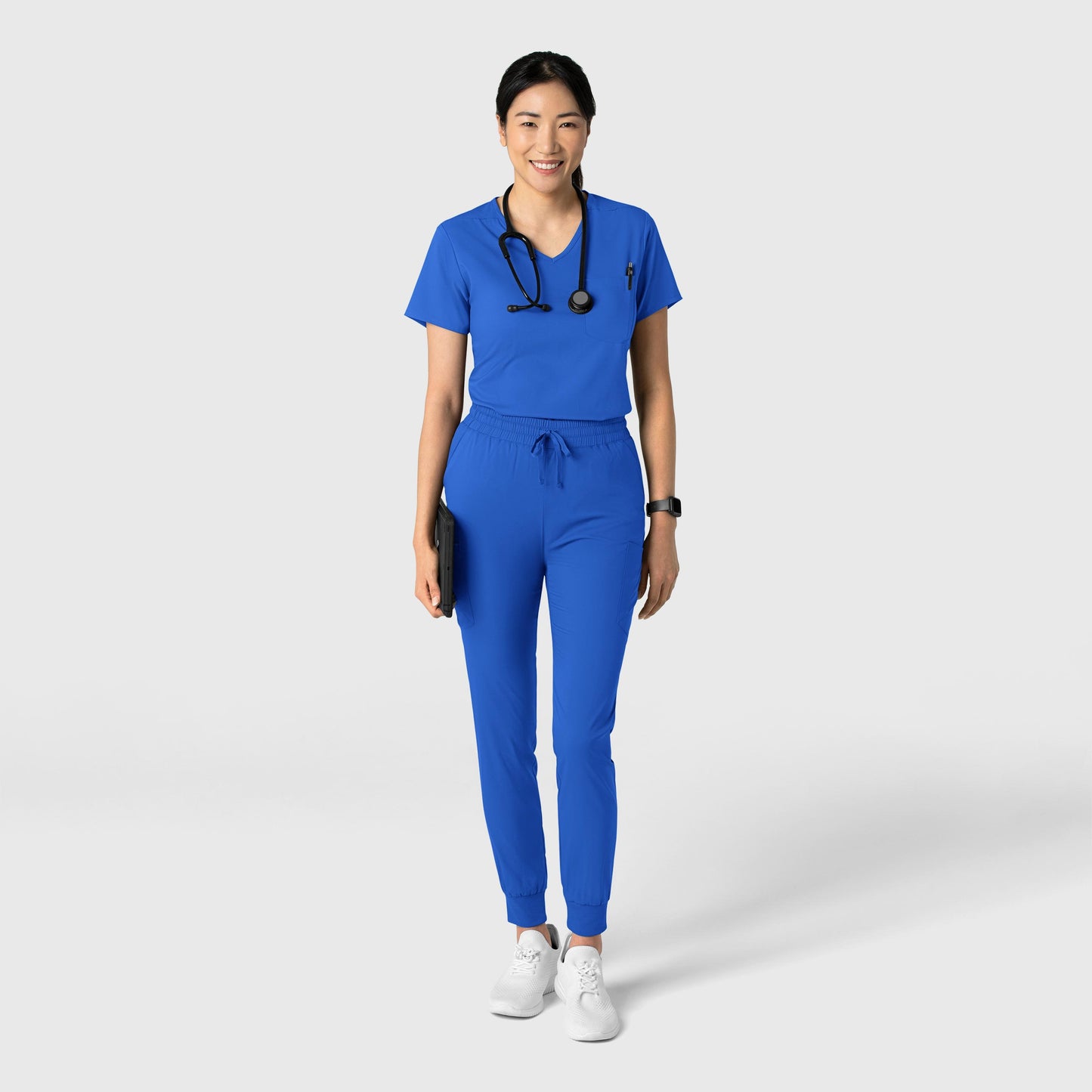 Boundless 6151 Tuck-In Scrub Top Royal Model Image Alternate | Wink