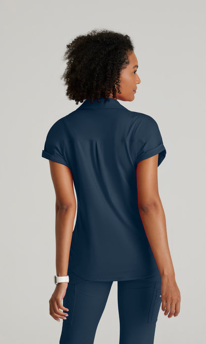 Barco One Performance Knits BOT210 Engage Knit Scrub Top Steel