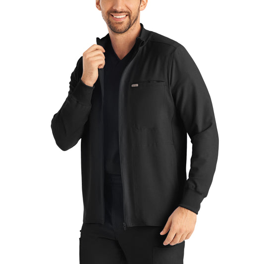 Forward LJ703 Men's 3 Pocket Scrub Jacket Black Image