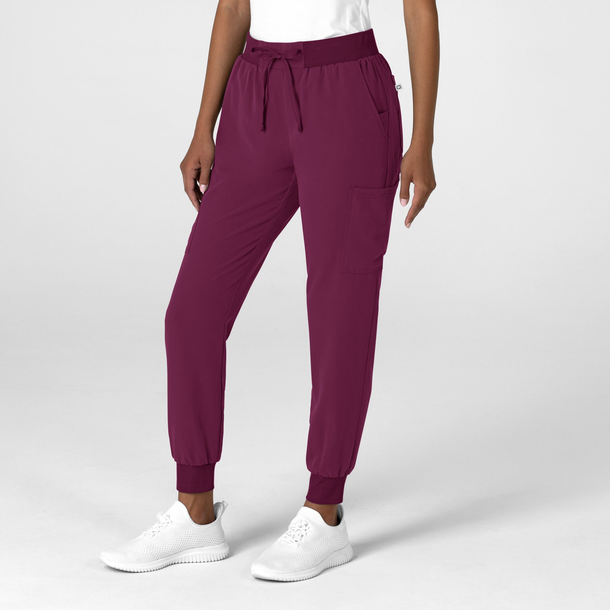 Nova 5132 Jogger Utility Scrub Pant Wine Model Image Left Side | Wink