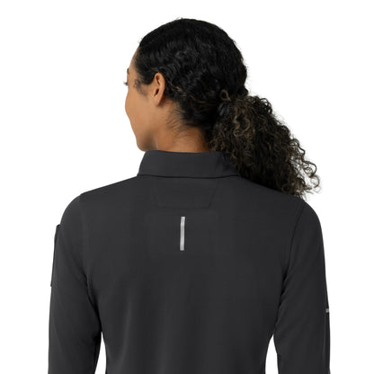 Rugged Flex C12129 Women's Heavyweight Long Sleeve Polo Scrub Top Pewter