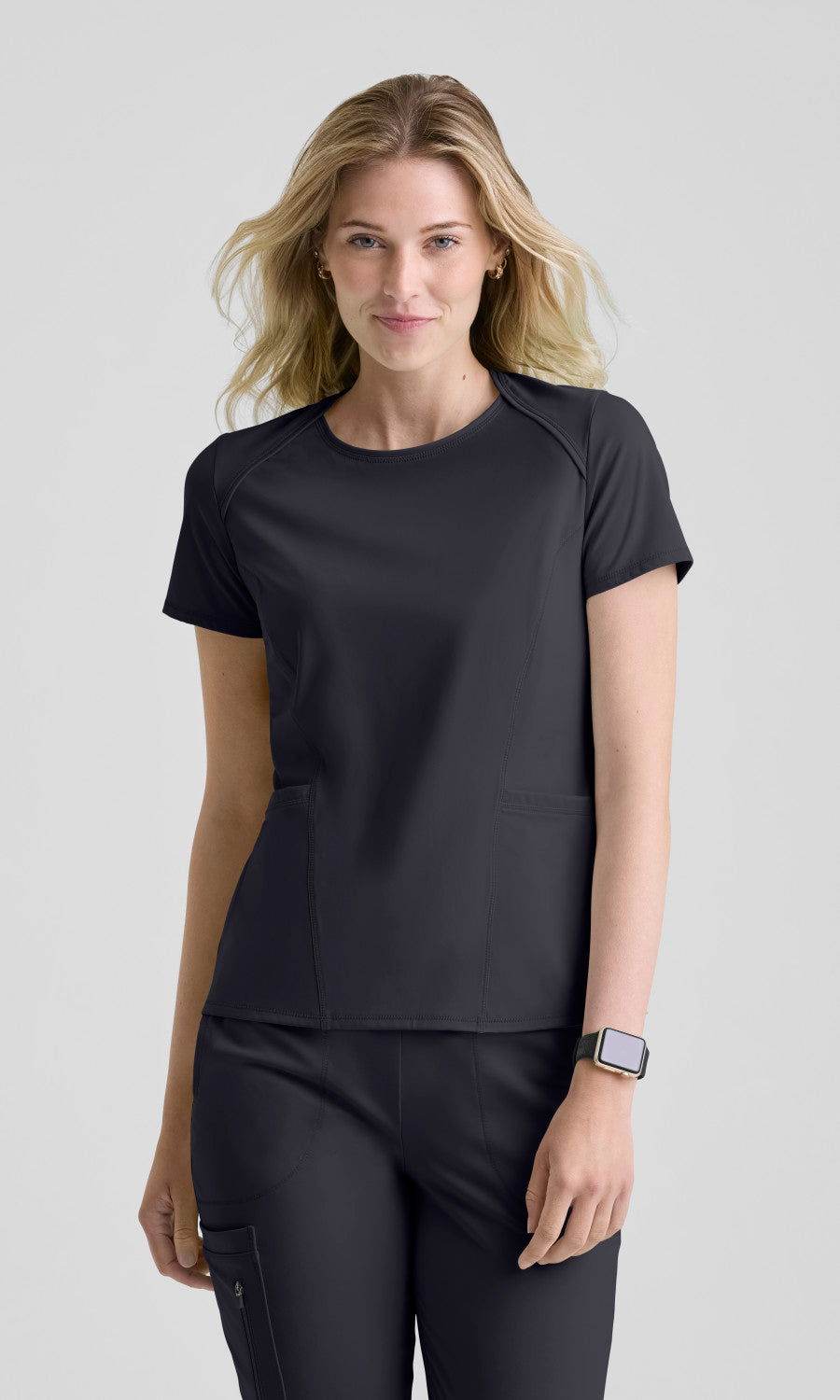 Grey's Anatomy Knits GRST336 Swift Top Steel - front
