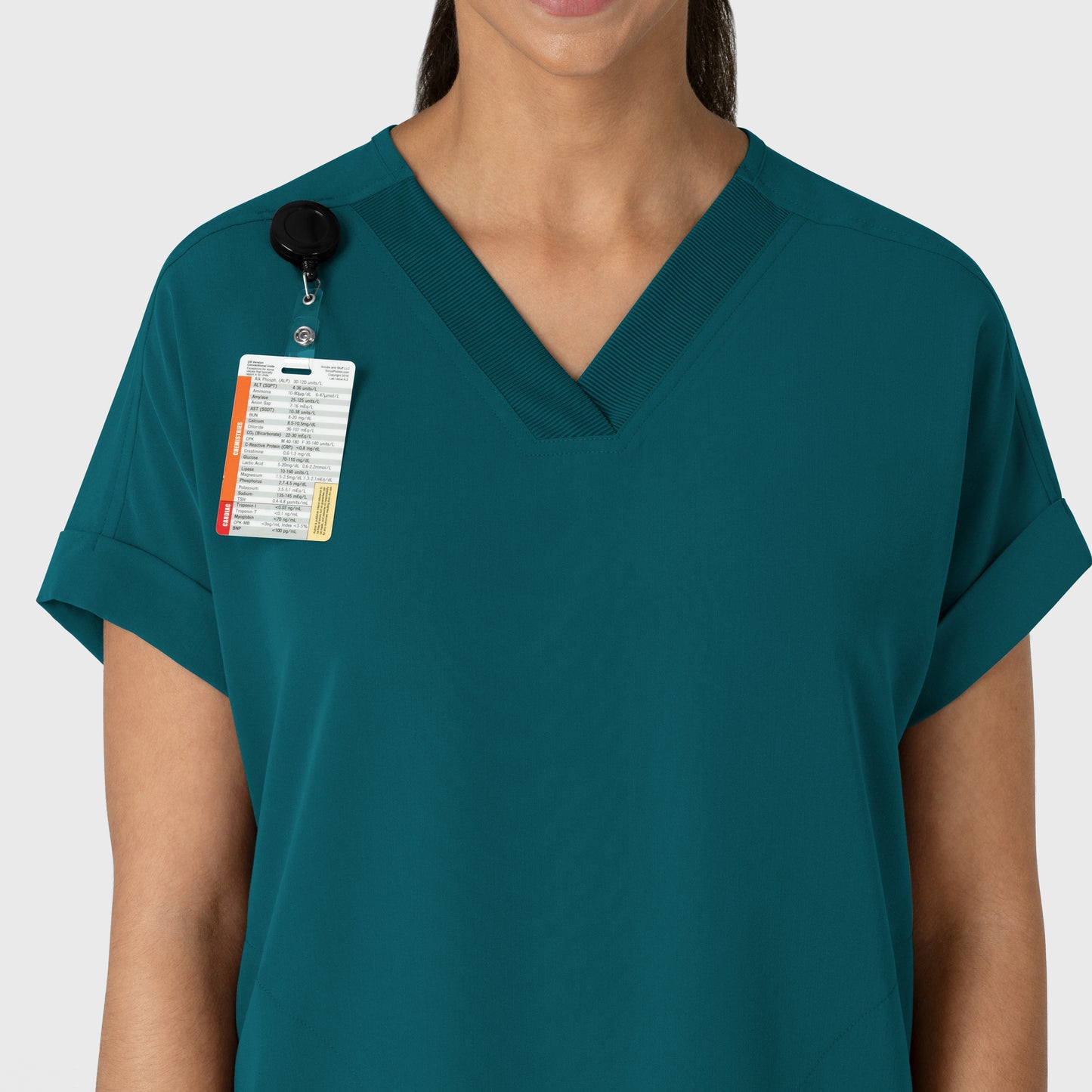 Nova 6232 Drop Shoulder Boxy Scrub Top Caribbean Model Image Alternate | Wink