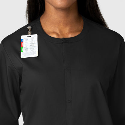 WonderWORK 800 Unisex Snap Front Jacket Black Model Image Alternate | Wink