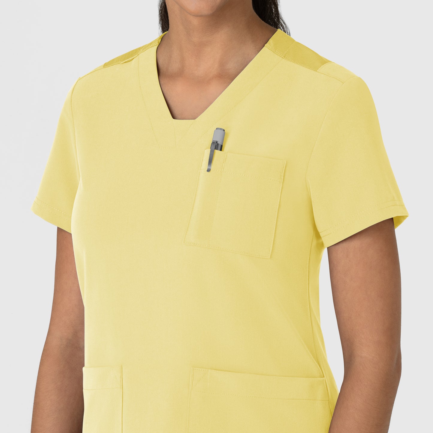 Nova 6132 Flex-n-Reach V-Neck Scrub Top Sunshine Yellow Model Image Alternate | Wink