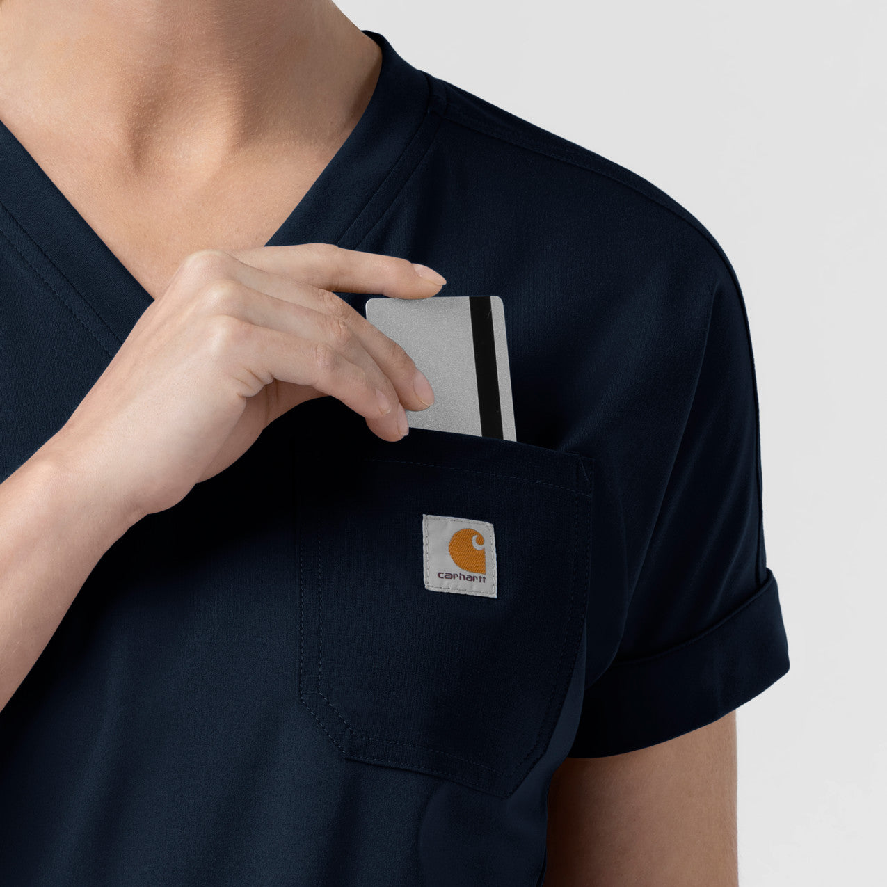 Force Cross-Flex Knit C13190 Women's V-Neck Scrub Top Navy