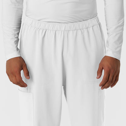 NURTUR 5380 Men's Straight Leg Cargo Scrub Pants White