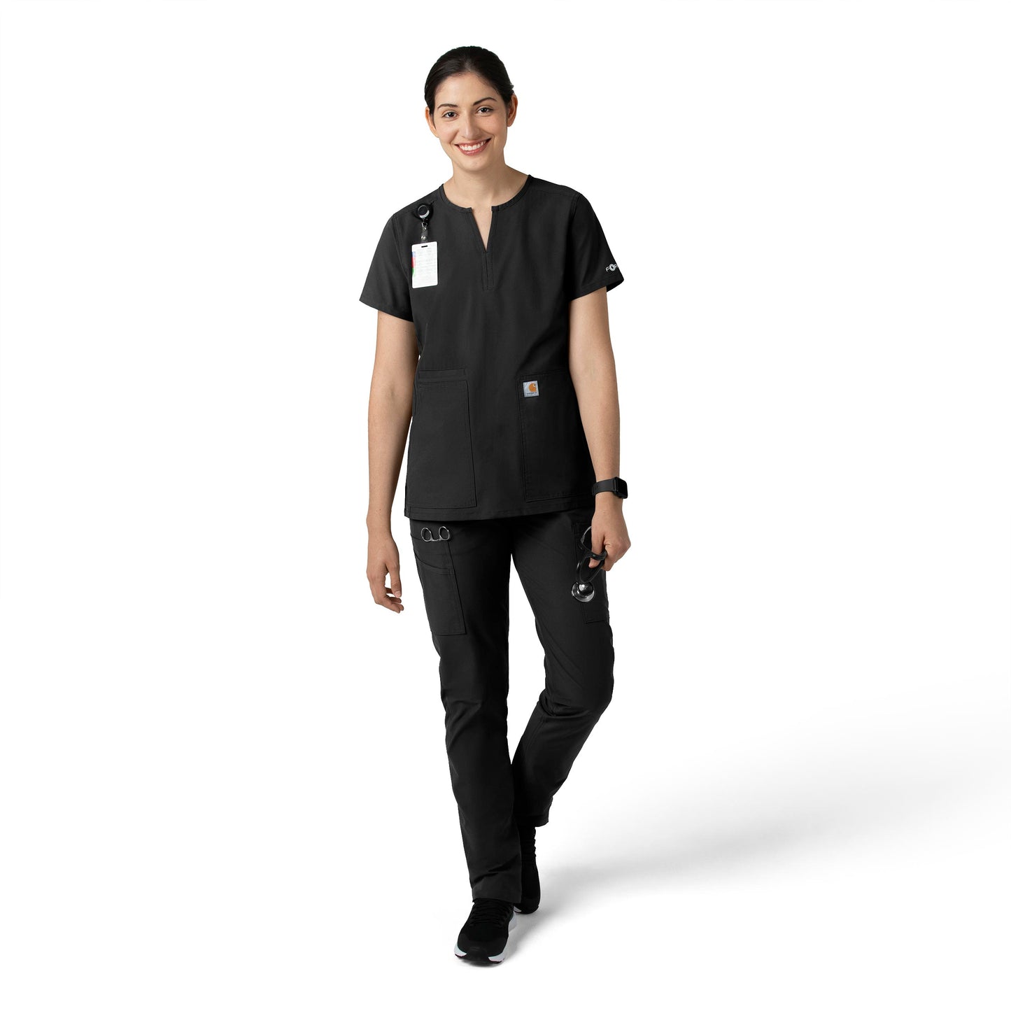 Force Essentials C51213 Straight Leg Scrub Pant Black Model Image Right Side | Carhartt