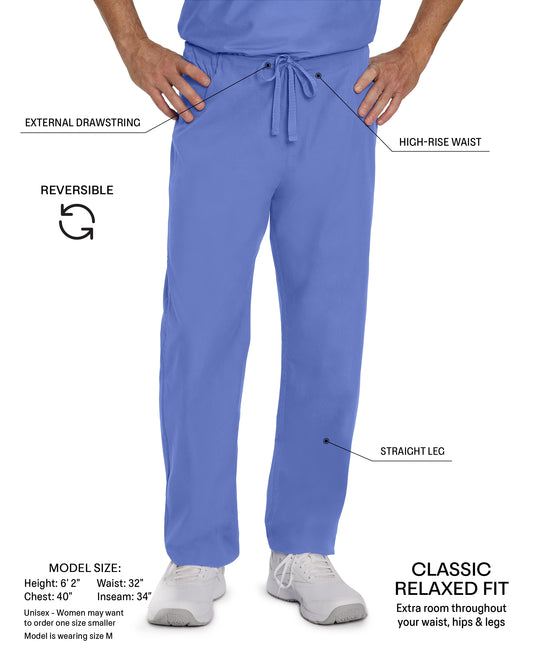 Essentials 7602 Unisex Reversible Scrub Pants Galaxy Blue Image