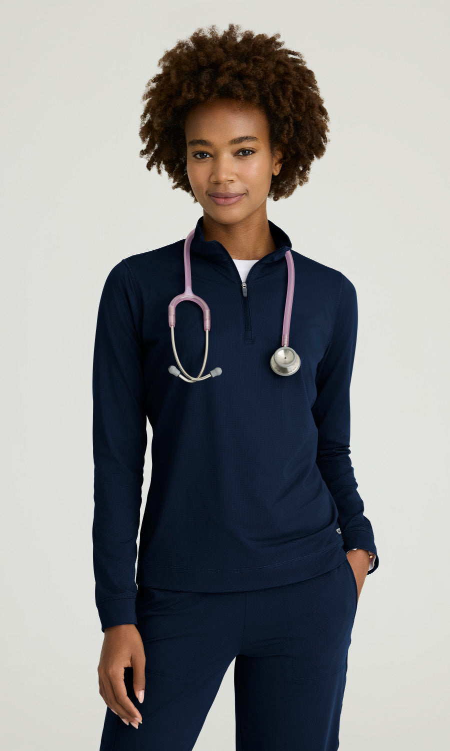 Skechers Slip-ins SKT274 Atlas Quarter Zip Knit Top Navy