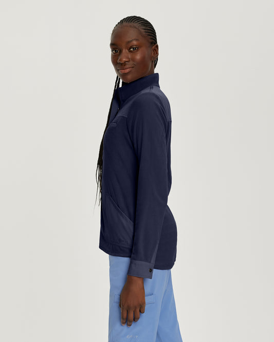 FIT 456 FIT Women's 3 Pocket Warm Up Scrub Jacket Navy Image