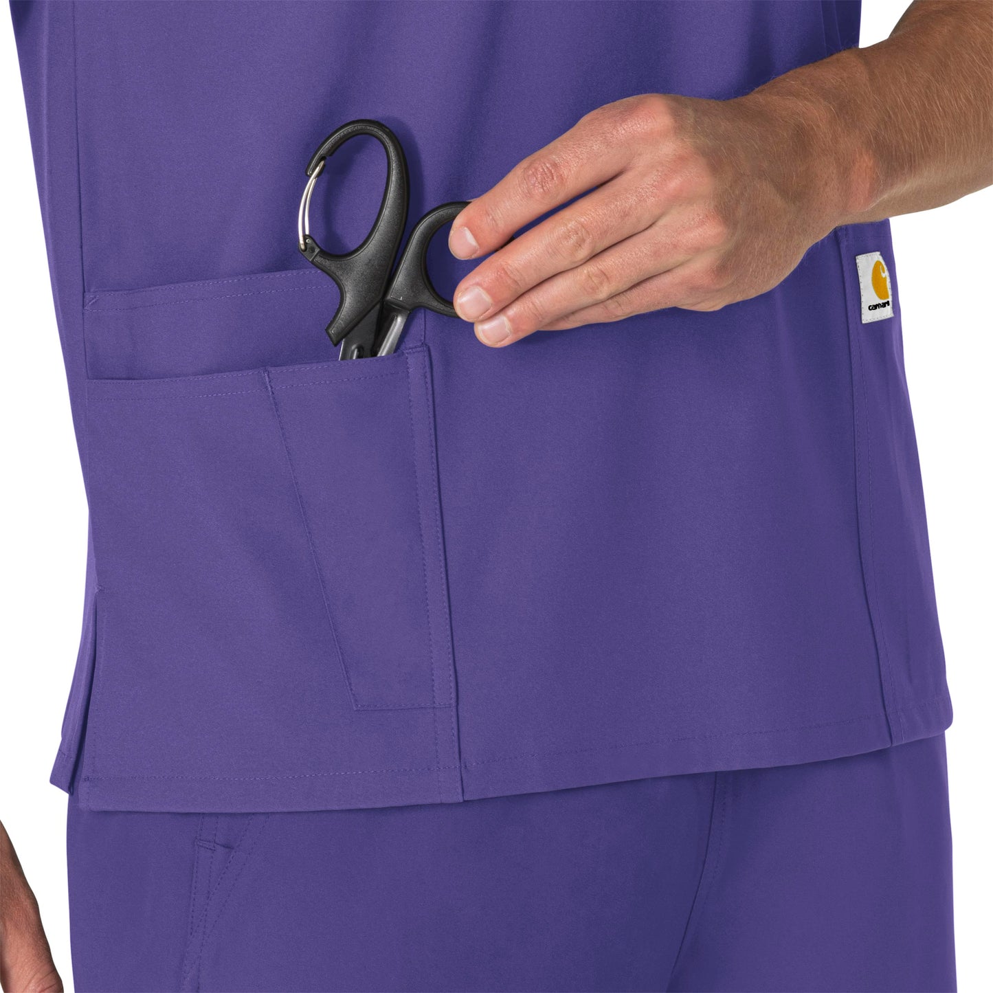 Force Essentials C15013 Unisex V-Neck 6-Pocket Scrub Top Grape Model Image Alternate | Carhartt