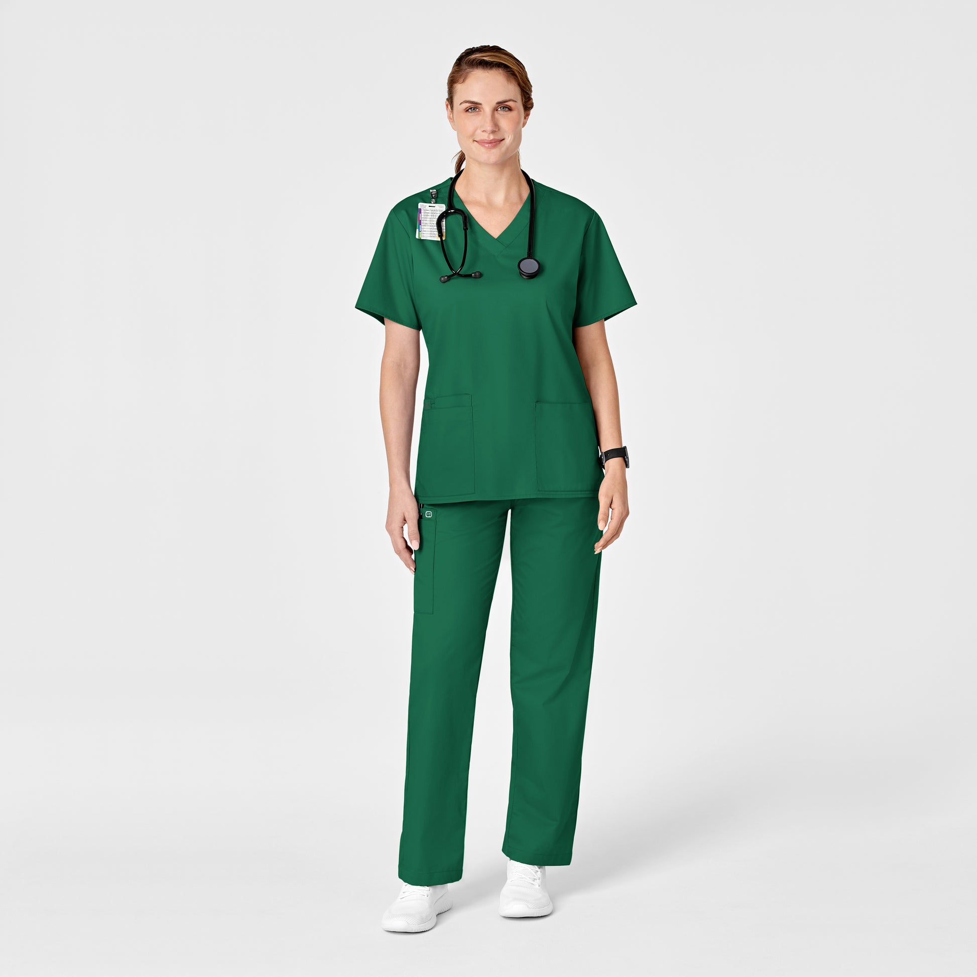 WonderWonderWORK 501 Pull-On Cargo Scrub Pant Hunter Model Image Right Side | Wink