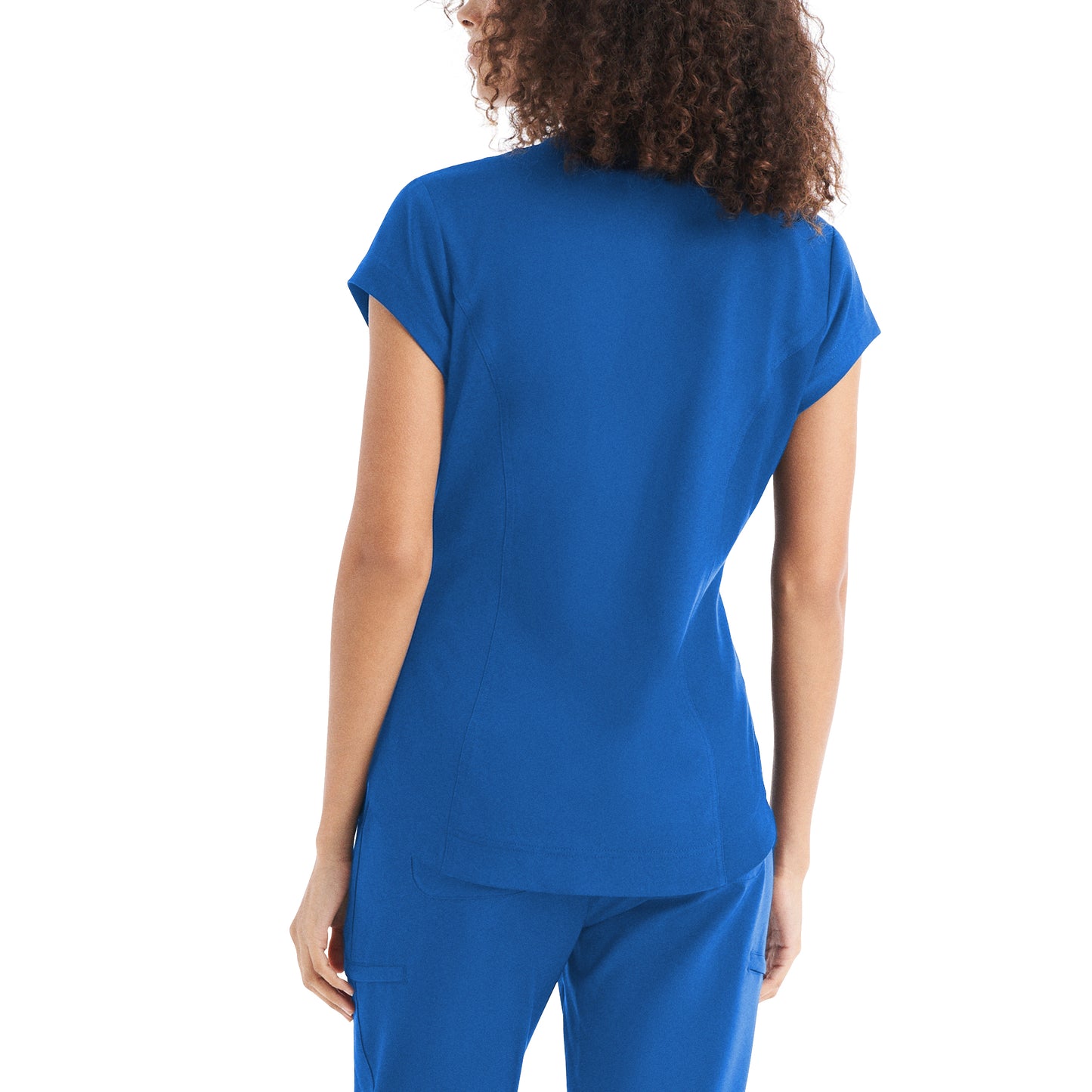 CRFT WT128 Women's 1 Pocket V Neck Scrub Top Royal Image