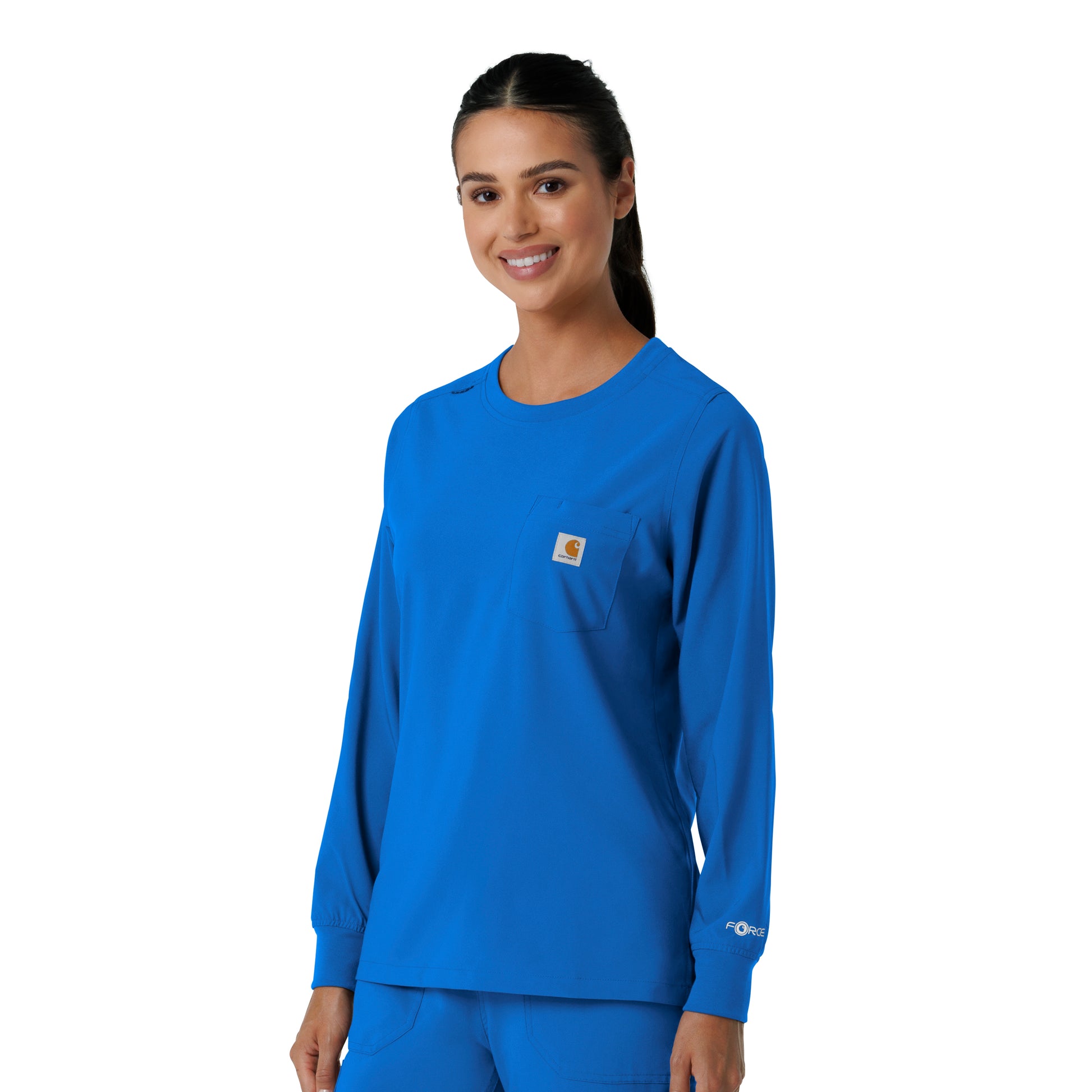 Force Cross-Flex C13610 Women's Crew Neck Long Sleeve Scrub Top Royal