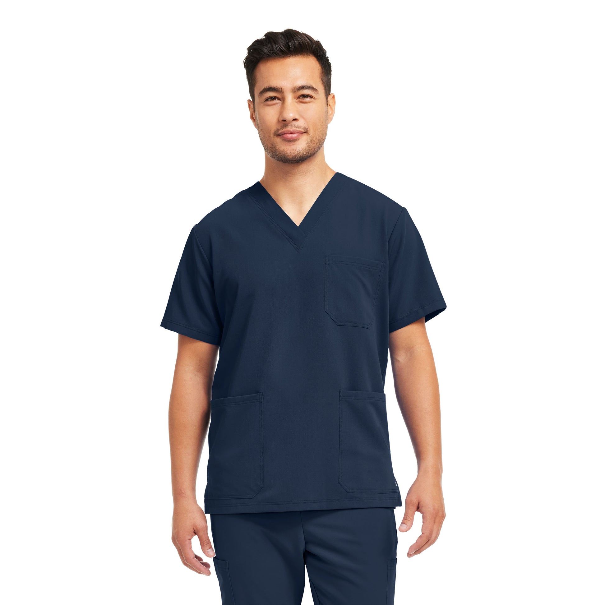 V-Tess WT149 Men's 3 Pocket V Neck Scrub Top Navy Image