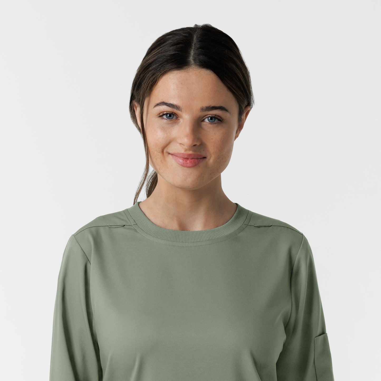 Boundless 6551 Women's Classic Long Sleeve Scrub Tee Sage