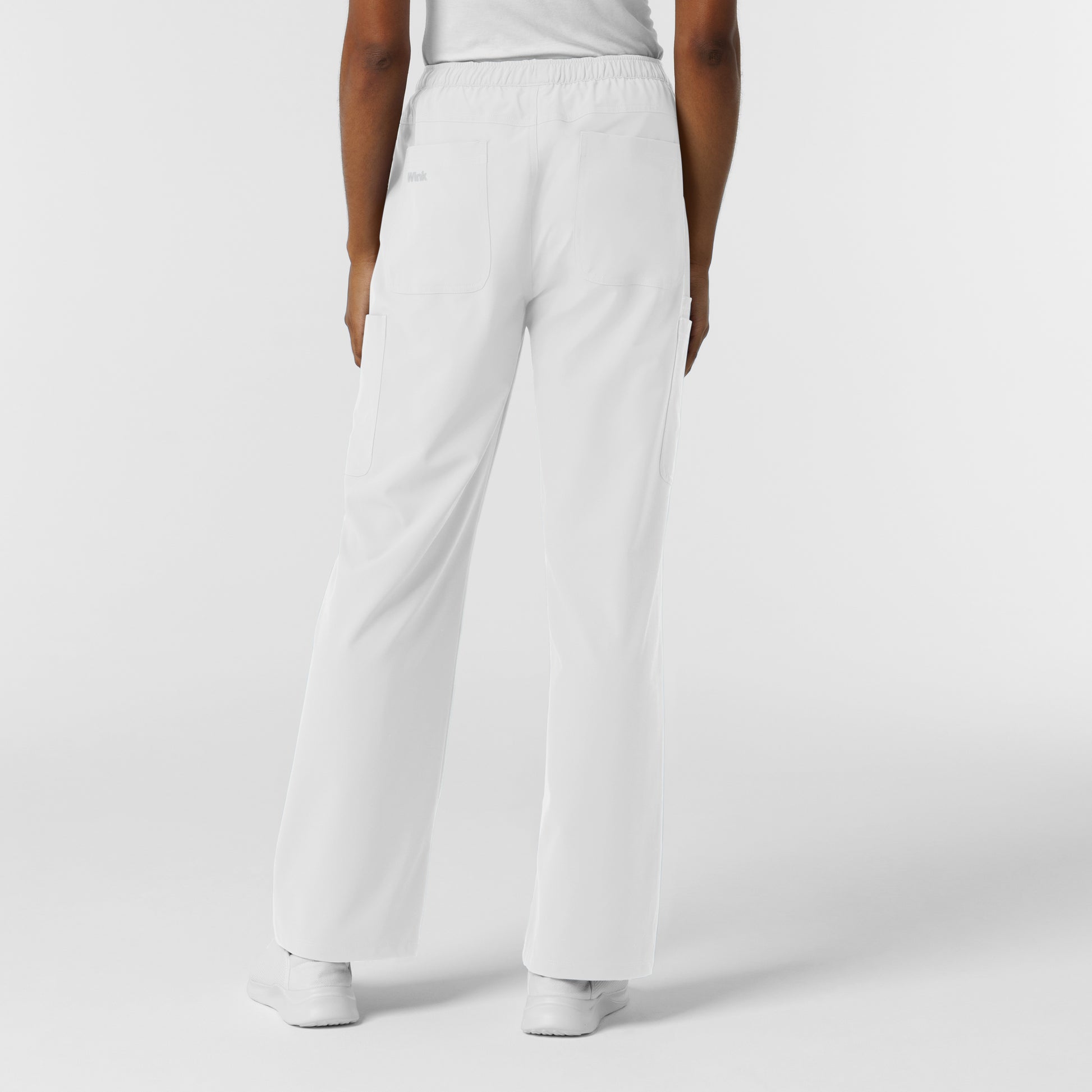 NURTUR 5180 Women's Straight Leg Cargo Scrub Pants White