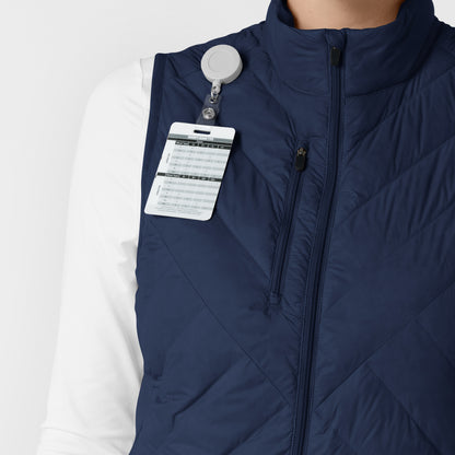 Layers 8277 Quilted Scrub Vest Navy Model Image Alternate | Wink